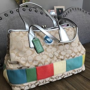 COACH CANVAS MULTICOLOR SHOULDER BAG
